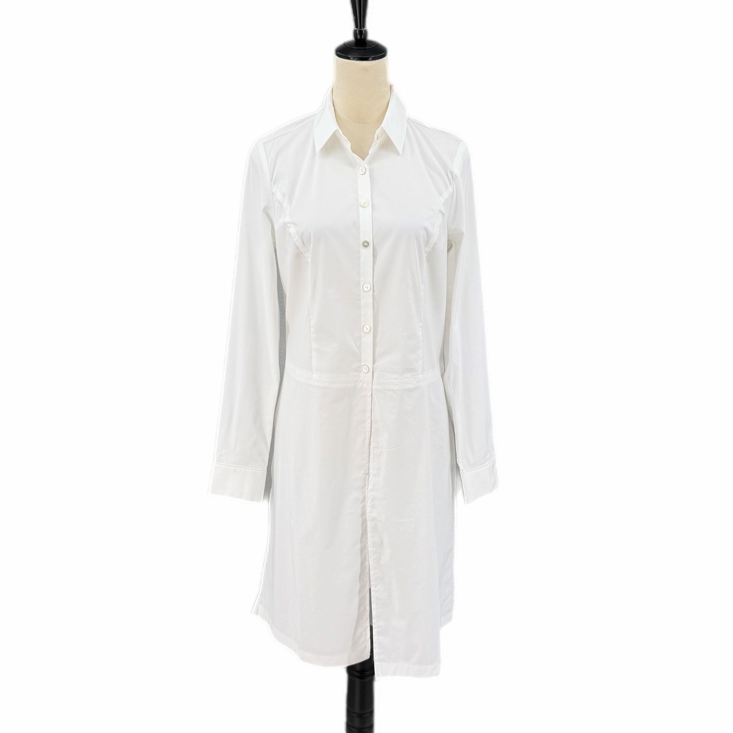 J. Jill X Christian Siriano New Tall White Long Sleeve Button Down Tunic Top